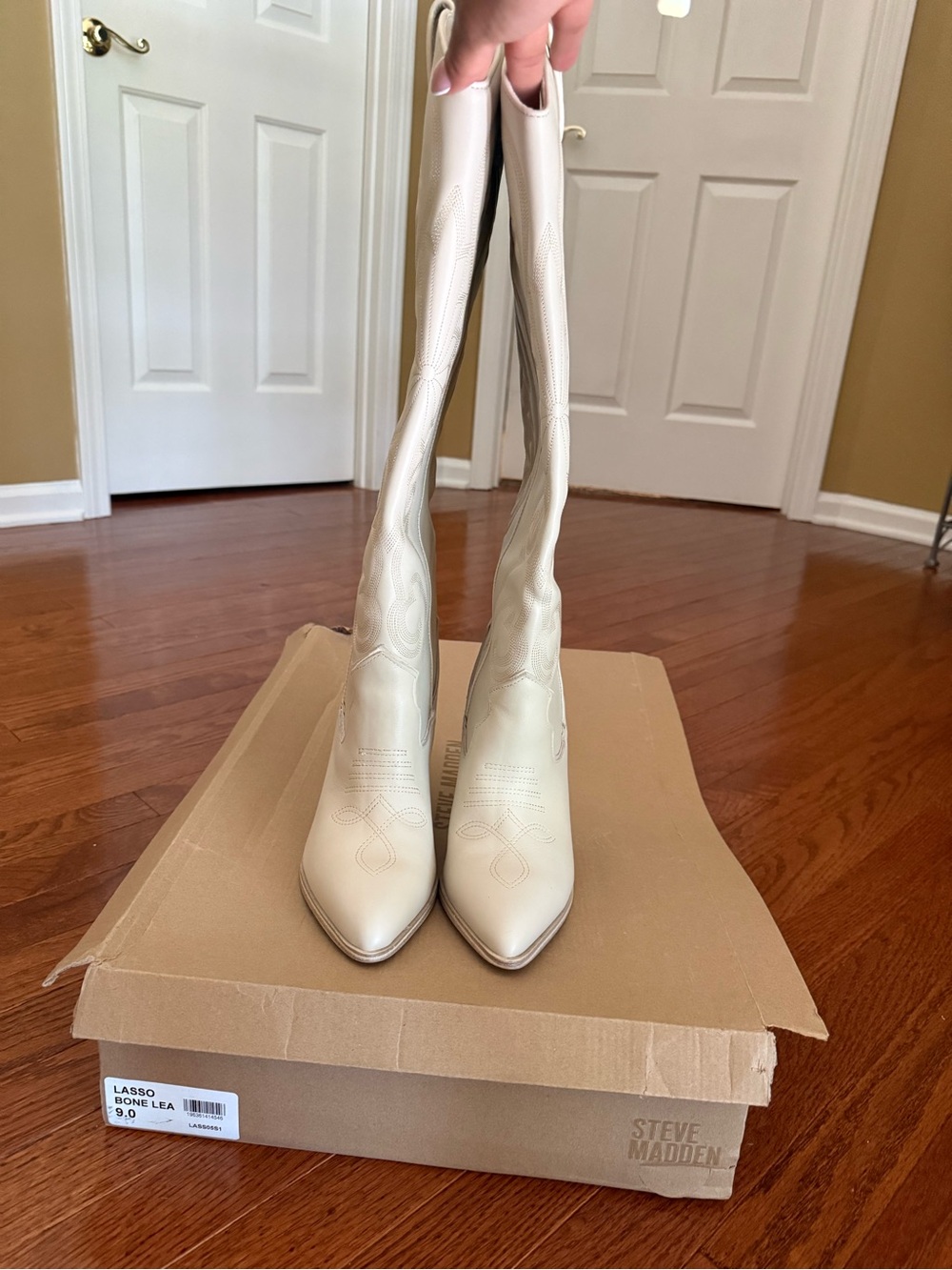 Steve Madden Over-the-Knee Lasso Boots in Bone